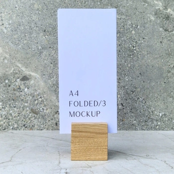 Wooden postcard stand 60x60x60mm