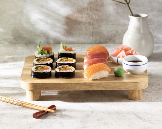 Oak display deco sushi tray 290x200x50 mm