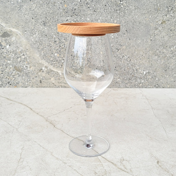 Wine glass cover with plate for snacks