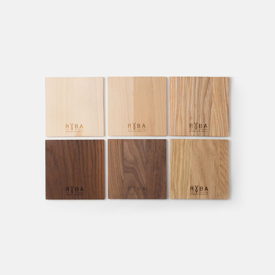 Podkładki - Wzornik rodzajów drewna 6 gatunków x 3 wykończenia