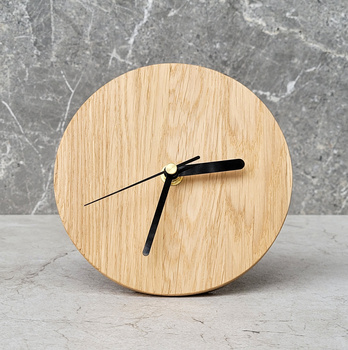 Small oak standing clock ø150x15mm