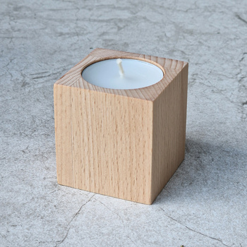 Beech tealight candle holder 50x50x60mm