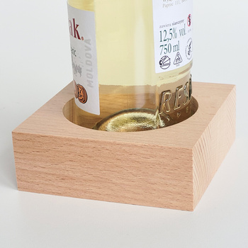 Beech wine holder 110x110x40 mm  + LOGO