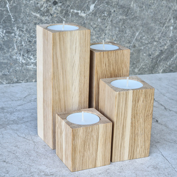 Oak advent candle holders -set of 4