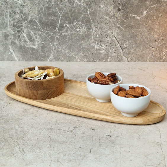 Oak deco tray  STONE 350x140x15mm