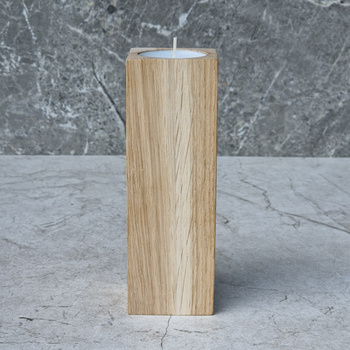 Oak tealight candle holder 50x50x150mm