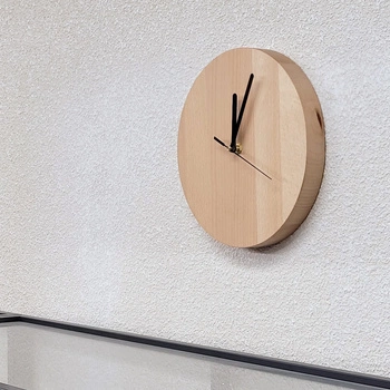 Duży zegar bukowy wiszący ø240x20mm